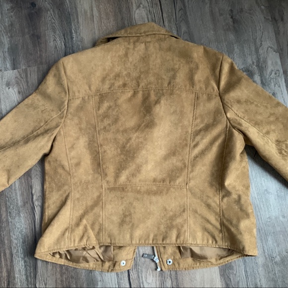 NWT Kenneth Cole Reaction Brown Suede Moto Jacket - Picture 2 of 5